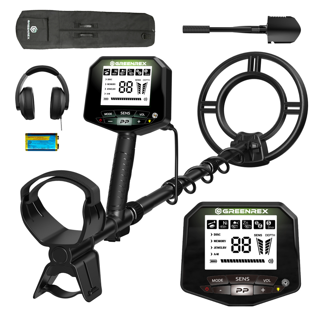 REX-8 Metal Detector for Adults, Waterproof Pinpoint, High Accuracy Gold and Silver Detection, Underwater and Beach Use, 10'' IP68 Coil, Bigger LCD, New Advanced DSP Chip