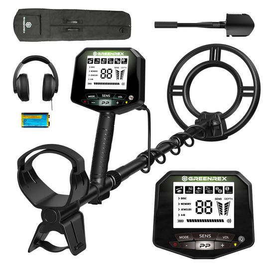 REX-8 Metal Detector for Adults, Waterproof Pinpoint, High Accuracy Gold and Silver Detection, Underwater and Beach Use, 10'' IP68 Coil, Bigger LCD, New Advanced DSP Chip